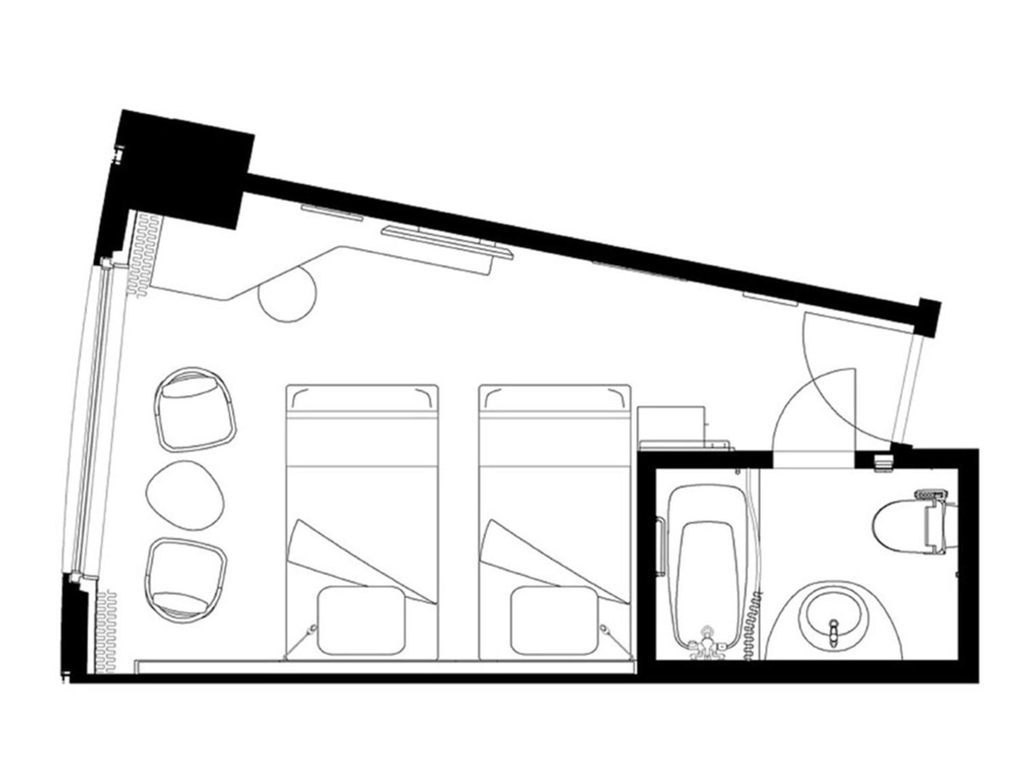 Sapporo Prince Hotel Pokoj fotografie A floorplan of a typical room